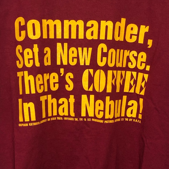 Vintage 1995 Star Trek coffee in that nebula shirt - Picture 2 of 6